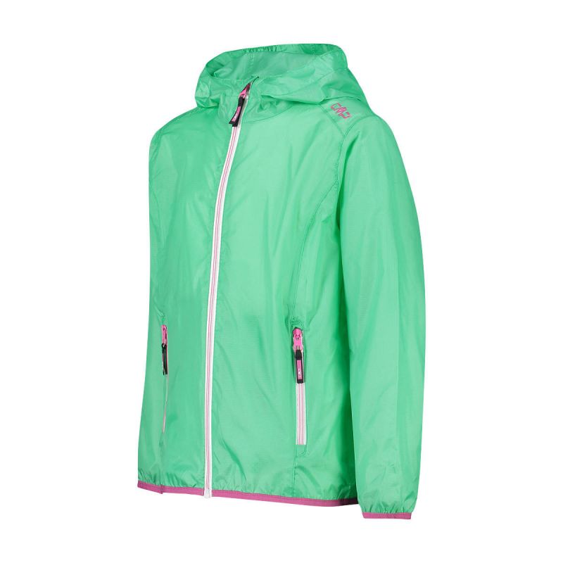CMP Kid G Jacket Rain Fix Hood Lightweight Green (3X53255-E306) In preparation Your Sports Performance