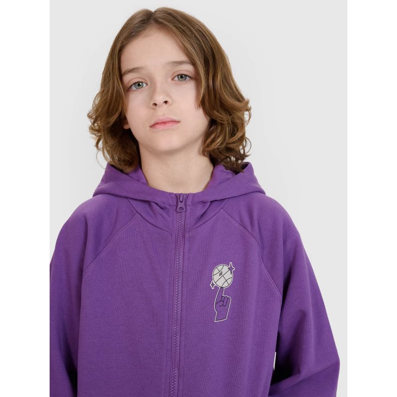 Boys' zip-up sweatshirt with hood 4F 4FJRSS25TSWSM2103-51S *Kategoria tymczasowa Your Sports Performance
