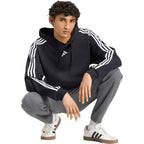 Men's adidas Essentials 3-Stripes French Terry Hoodie Black KY6605