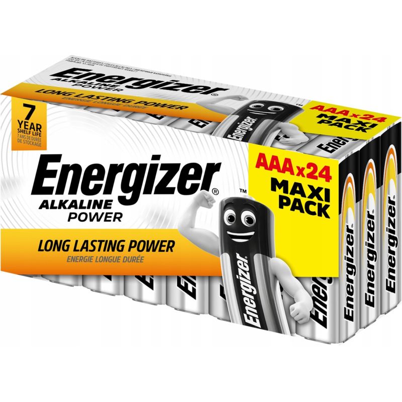 ENERGIZER ALKALINE POWER BATTERIES AAA LR03 24 PIECES NEW MAXI PACK Baterie, akumulatorki i ładowarki/Baterie Your Sports Performance