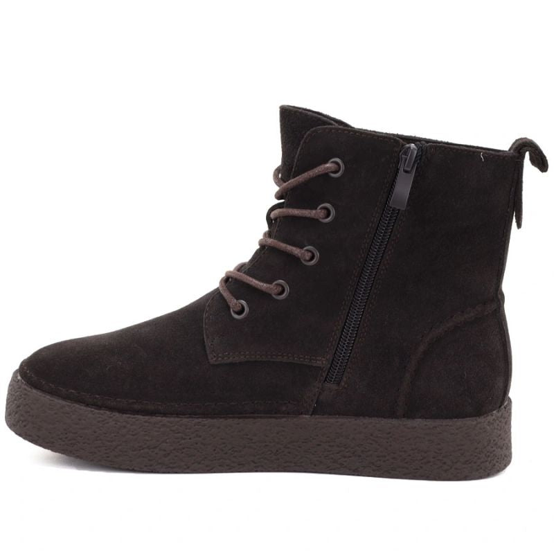 Women's leather ankle boots in chocolate suede Sergio Leone BT-30