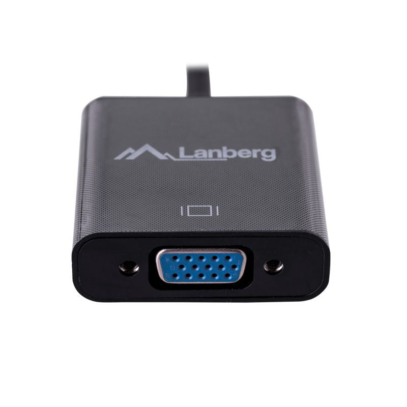 Lanberg AD-0017-BK adapter (HDMI M - D-Sub (VGA) F; 0.20m; black color) Kable i adaptery/Adaptery, przejściówki Your Sports Performance