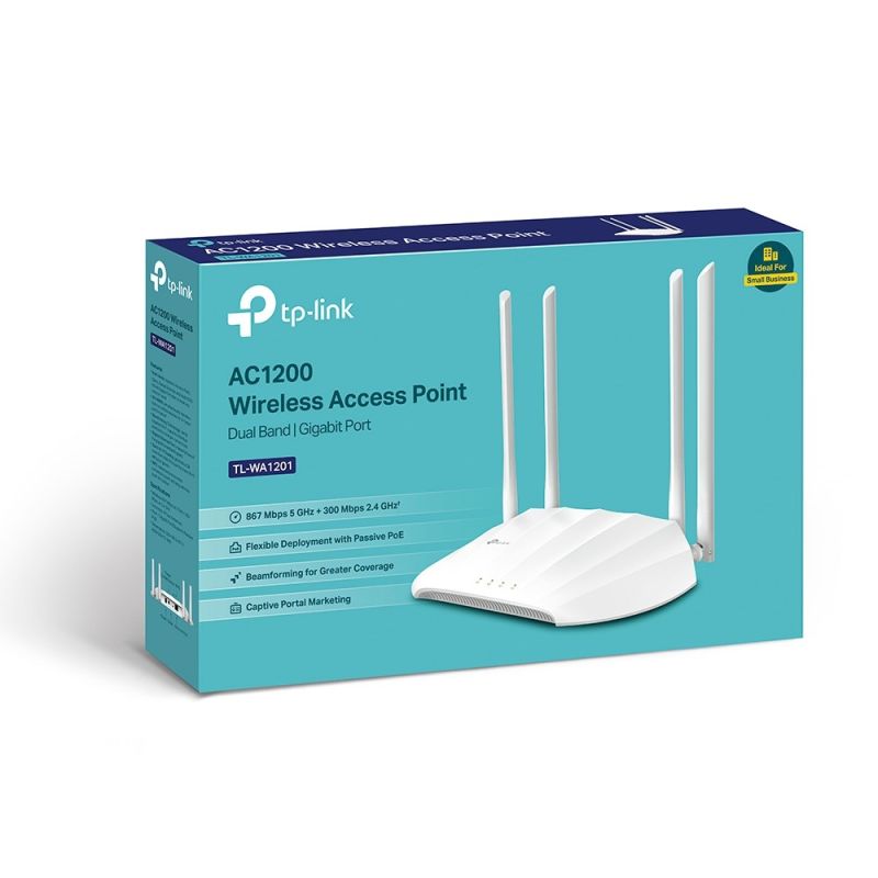 Access Point TP-LINK TL-WA1201 Dual-band Wi-Fi in the AC1200 standard – 867 Mb/s in the 5 GHz band and 300 Mb/s in the 2.4 GHz band. Komunikacja i łączność/AccesPoint Your Sports Performance