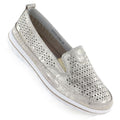 Women's leather openwork shoes in gold Jezzi 5364 To be categorized Your Sports Performance