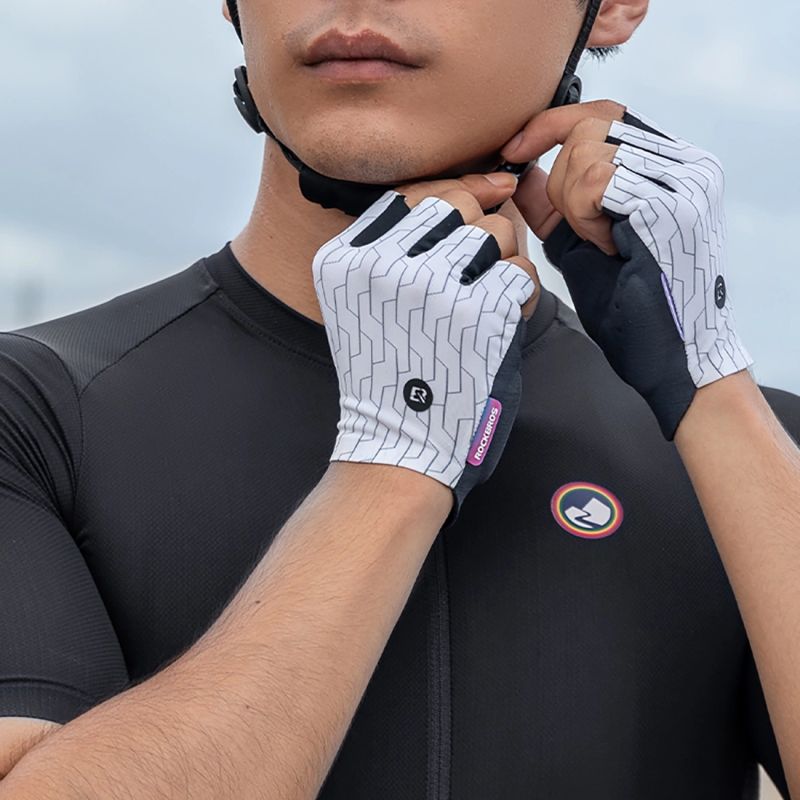 Rockbros MTB cycling gloves size: L - white and black Rockbros