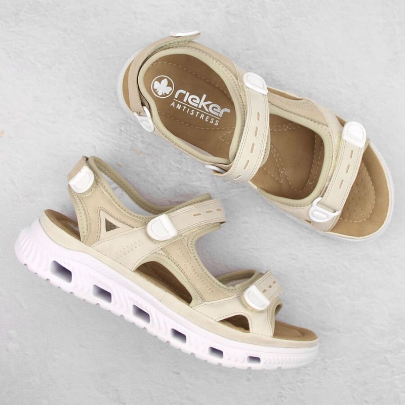 Comfortable Velcro sandals Rieker W RKR691 beige Footwear/Lifestyle/Rieker Your Sports Performance