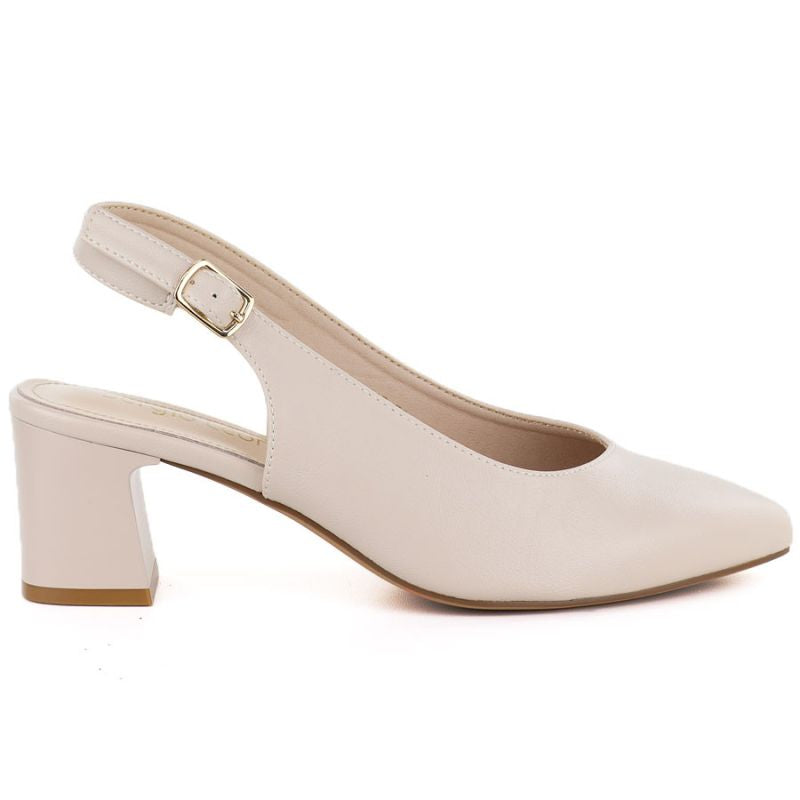 Beige Sergio Leone SK463 women's pumps with a strap LEONE