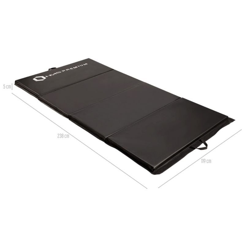 Folding gymnastics mattress black 2400x1200x50mm HMS MGS01 In preparation Your Sports Performance