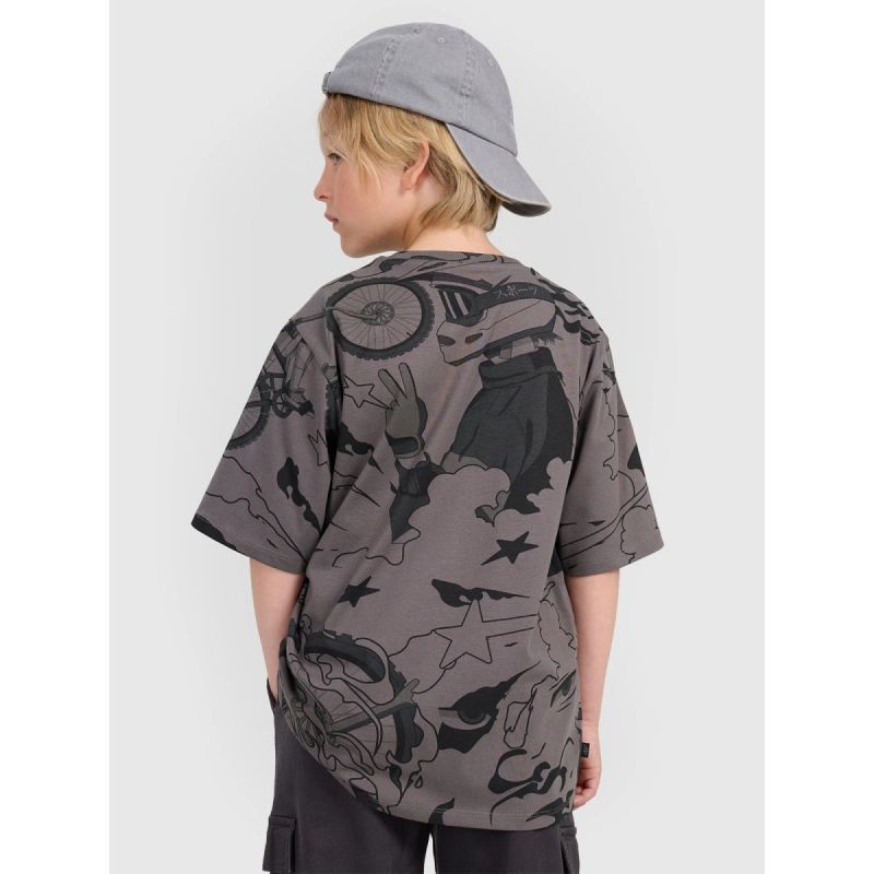 Boy's oversize T-shirt with print 4F 4FJRAW25TTSHM3063-90A *Kategoria tymczasowa Your Sports Performance