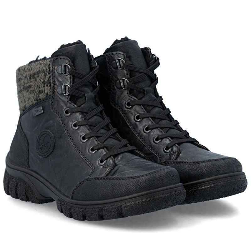 Rieker Z7230-00 Waterproof Leather Women's Boots Black