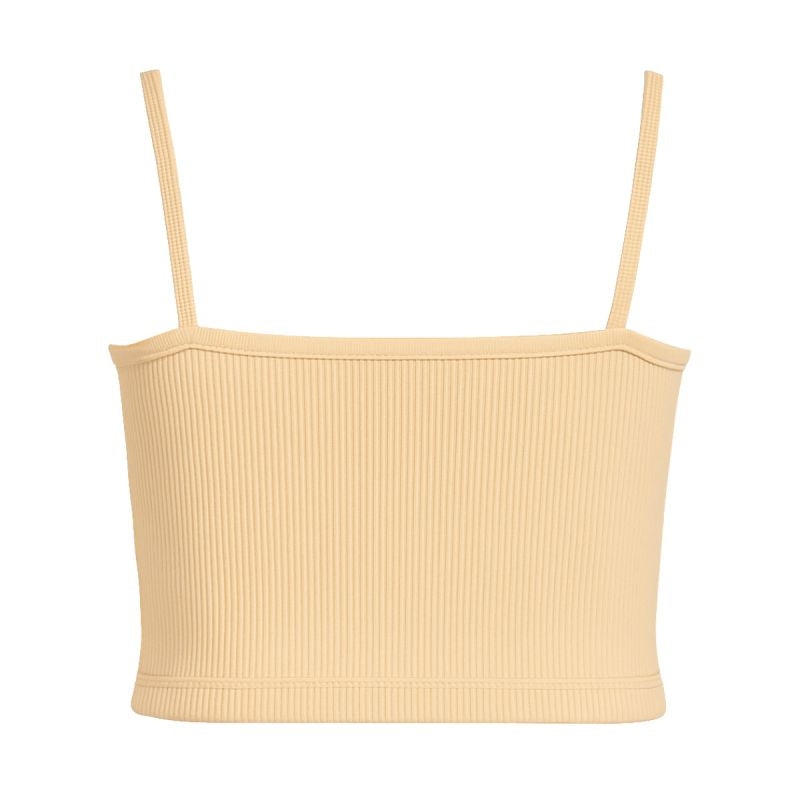 Nike Sportswear Essential Rib Crop Top Sanddrift/White - DM6737-126 Nike