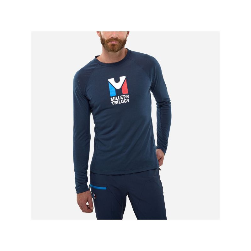 MILLET Trilogy Wool T-shirt Ts Ls M navy blue