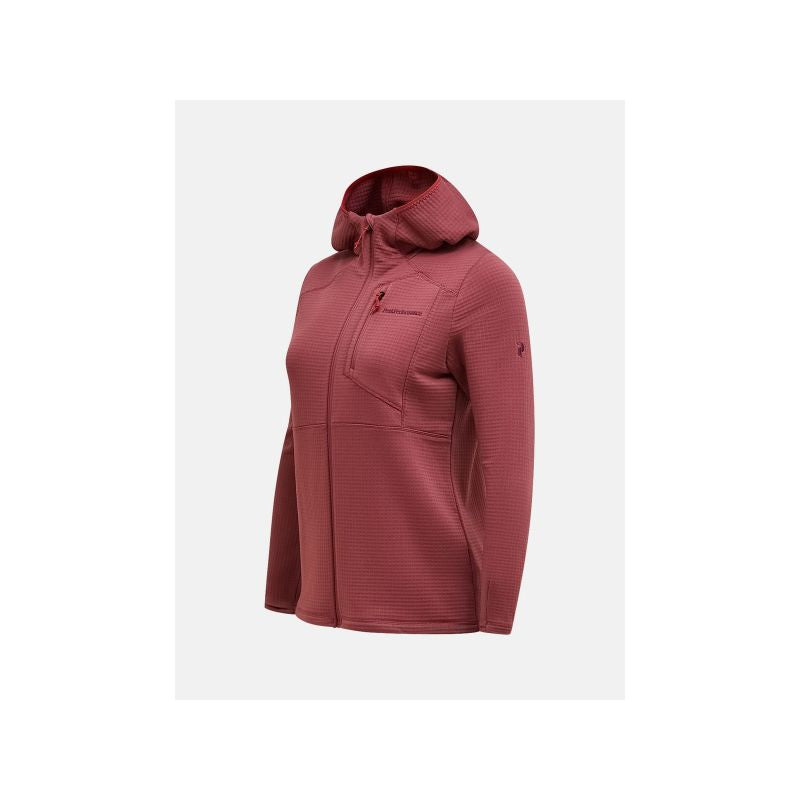 Women's PEAK PERFORMANCE W Trail Polartec Power Grid Zip Hoodie, red