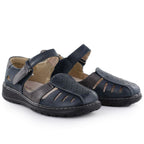Comfortable women's shoes with Velcro, openwork, navy blue, Unisoft 9955 To be categorized Your Sports Performance