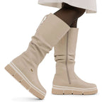 Waterproof women’s platform boots, beige – Rieker Y6370-60