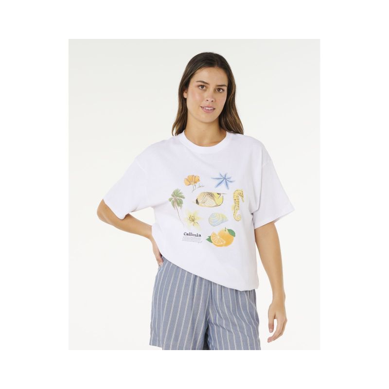 RIP CURL Women's Poolside Heritage Tee White