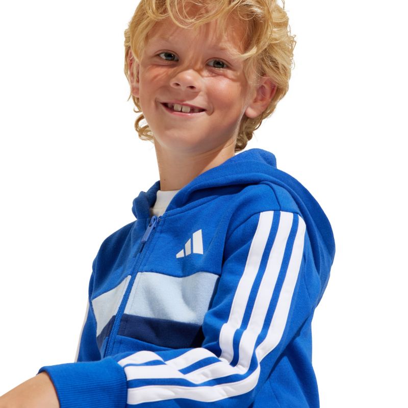 adidas Seasonal Essentials Tiberio 3-Stripes Fleece Tracksuit for Kids Blue JC7488 In preparation Adidas