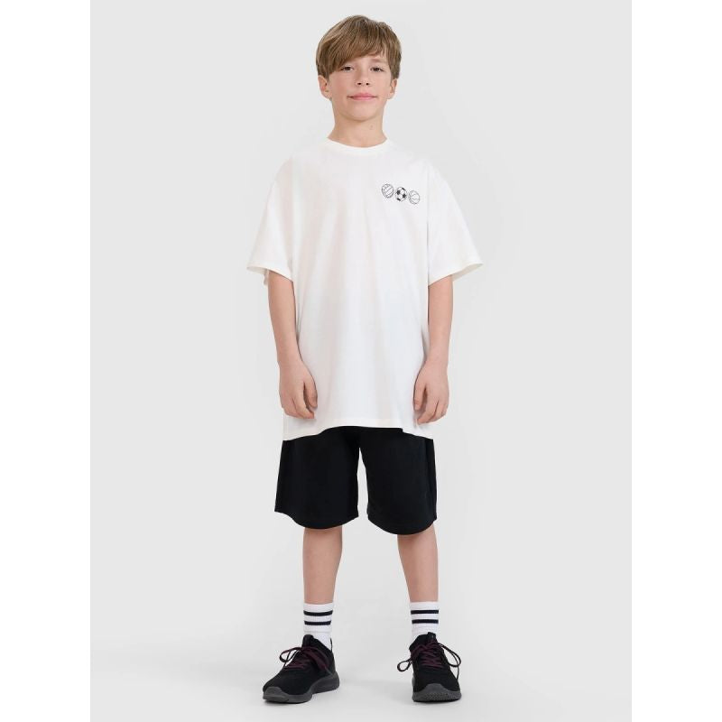 Boy's oversize T-shirt with print 4F 4FJRSS25TTSHM2640-11S *Kategoria tymczasowa Your Sports Performance