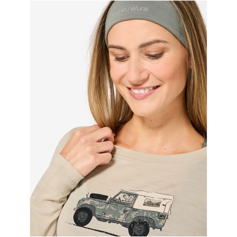 Women's SUPER.NATURAL W DOG EXCURSION LS Long-Sleeve Top Beige