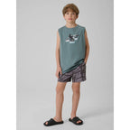 Boy's regular sleeveless T-shirt with print 4F 4FJRSS26TSLEM354-46S 4f