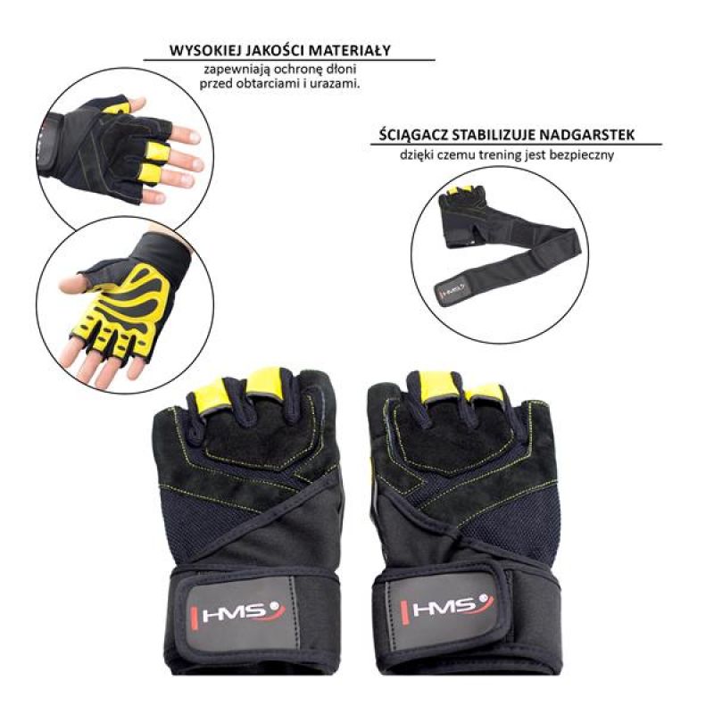 Gym gloves Black / Yellow HMS RST01 XXL Accessories/Gloves Your Sports Performance