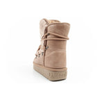 D.Franklin women's winter snow boots, fashionable fur lining, brown high D.Franklin
