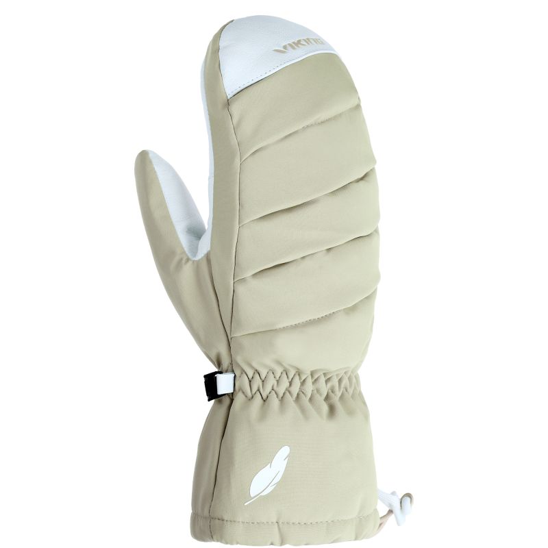 VIKING Ogama Women’s Down Ski Gloves, Lobster Mittens, Beige