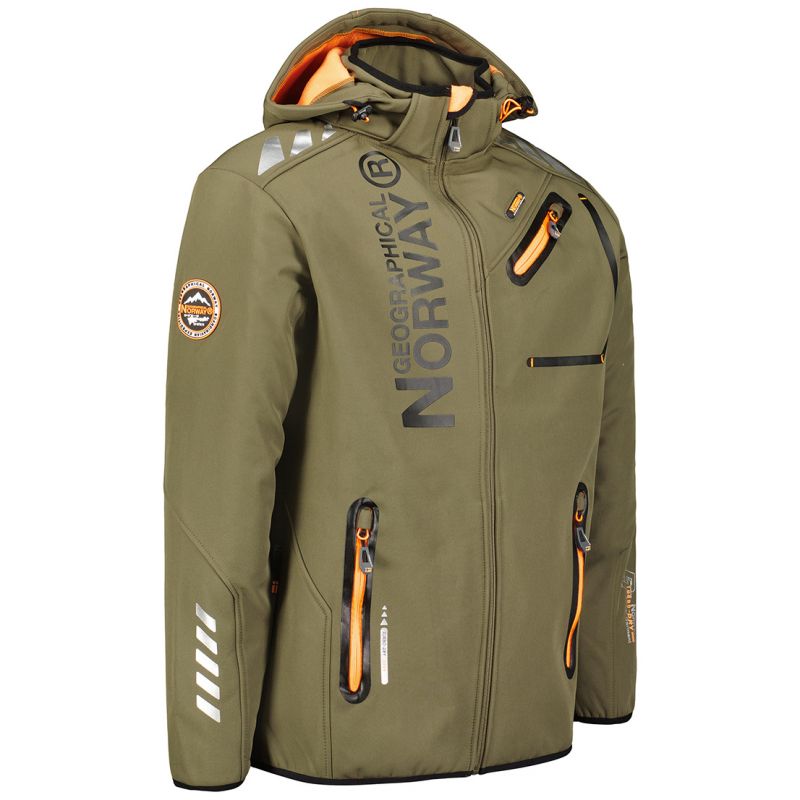 Geographical Norway Royaute DB 068 M WY1996H/GN-Kaki / Orange Softshell Jacket Clothing/Outdoor/Geographical Norway Your Sports Performance