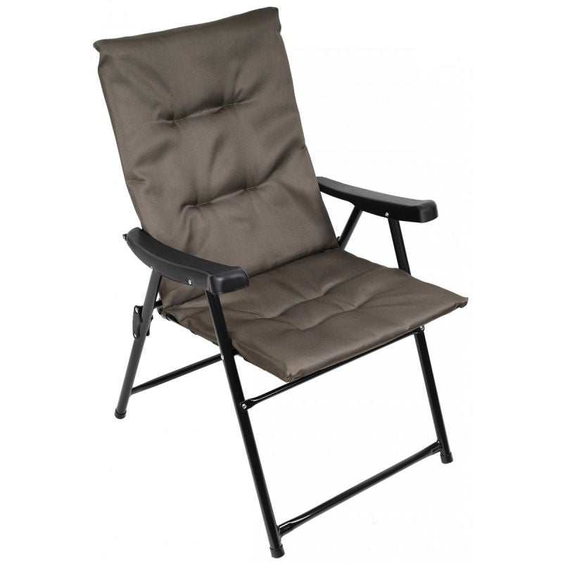 FOLDING GARDEN CHAIR 59X66X45/90CM WITH CUSHION GREY Home and Garden/Garden Your Sports Performance