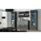 SOHO S1 display cabinet, grey/gloss grey Bufety i witryny/Bufety i witryny na drewnianej podstawie Your Sports Performance