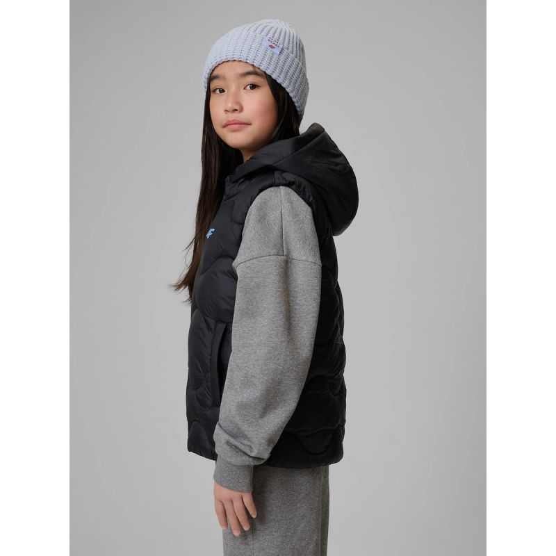 Girls' hooded vest 4F 4FJRSS26TVJAF355-20S