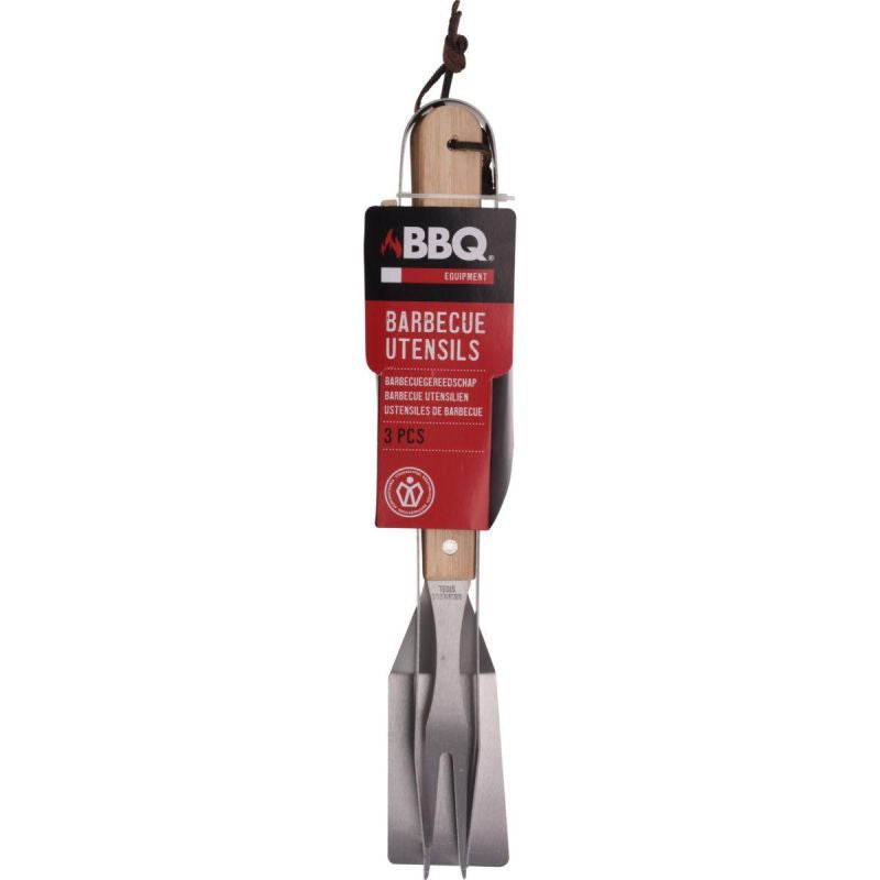 3-in-1 BBQ Utensil Set with Wooden Handle Home and Garden/Garden Your Sports Performance