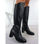 Black Sergio Leone KZ25224-S women's leather high-heeled boots Footwear Your Sports Performance