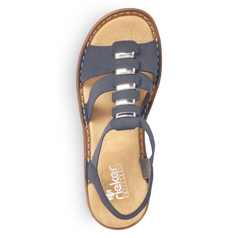 Comfortable women's slip-on sandals with elastic straps Rieker 62850-14 Rieker