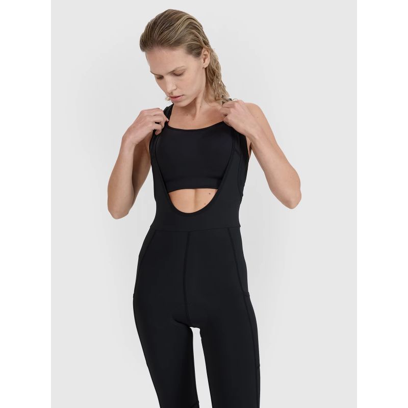 Women's cycling leggings with gel-foam padding and suspenders 4F 4FWSS25TFTIF331-20S *Kategoria tymczasowa Your Sports Performance