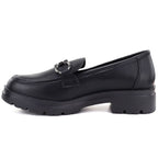 Women's leather lords shoes black Jezzi JH03-2