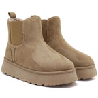 Waterproof women's ankle boots, snow boots, platform boots, beige, Big Star UU274173