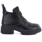 Women's leather ankle boots on a black platform M.Daszyński SFY2502-11ac