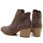Women’s brown suede heeled ankle boots M.Daszyński MR2624-1