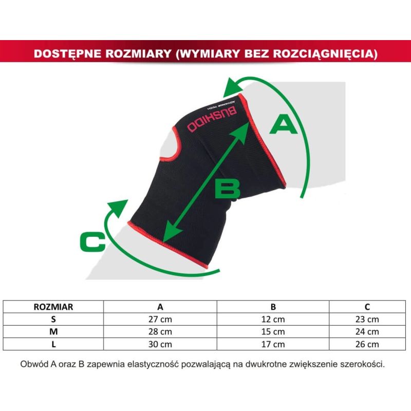 ELASTIC KNEE SUPPORTERS, BUSHIDO - size XL DBX Bushido
