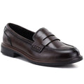 Brown leather loafers, loafers, Vinceza 133119