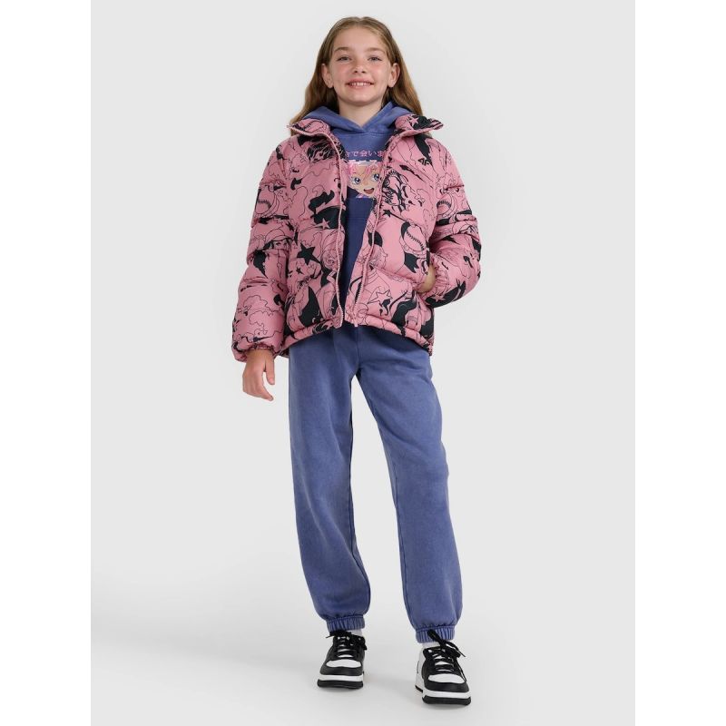 Girls' down jacket with synthetic filling 4F 4FJRAW25TDJAF0748-54A