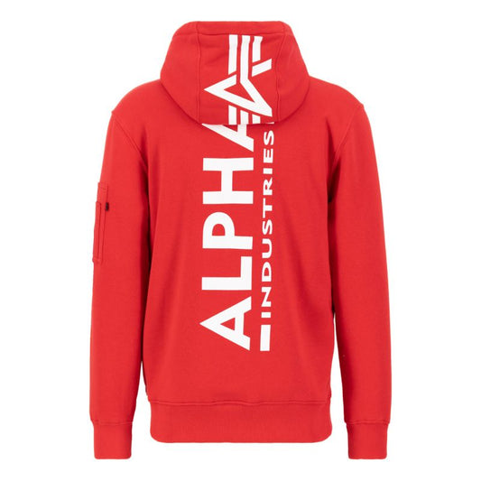 Alpha Industries Men's Back Print Hoody Speed Red Kangaroo Graphic Hoodie (178318-328) In preparation Your Sports Performance