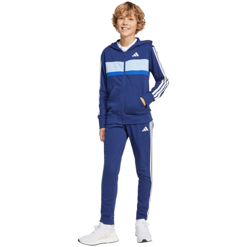 adidas Seasonal Essentials Tiberio 3-Stripes French Terry Tracksuit for Kids Navy Blue JI6035 In preparation Adidas