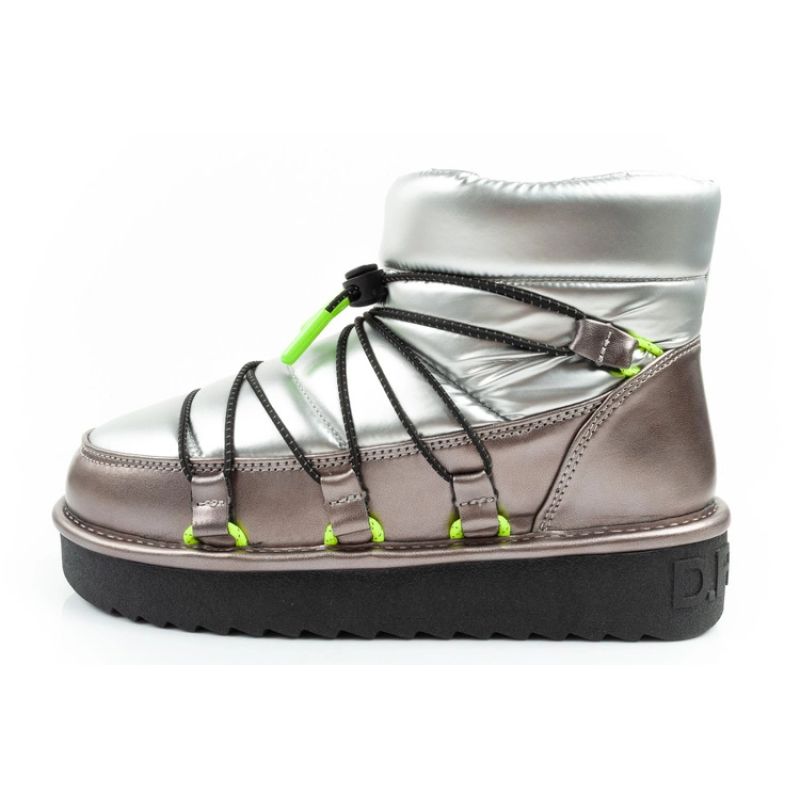 D.Franklin women's snow boots winter fashionable insulated ankle boots silver D.Franklin