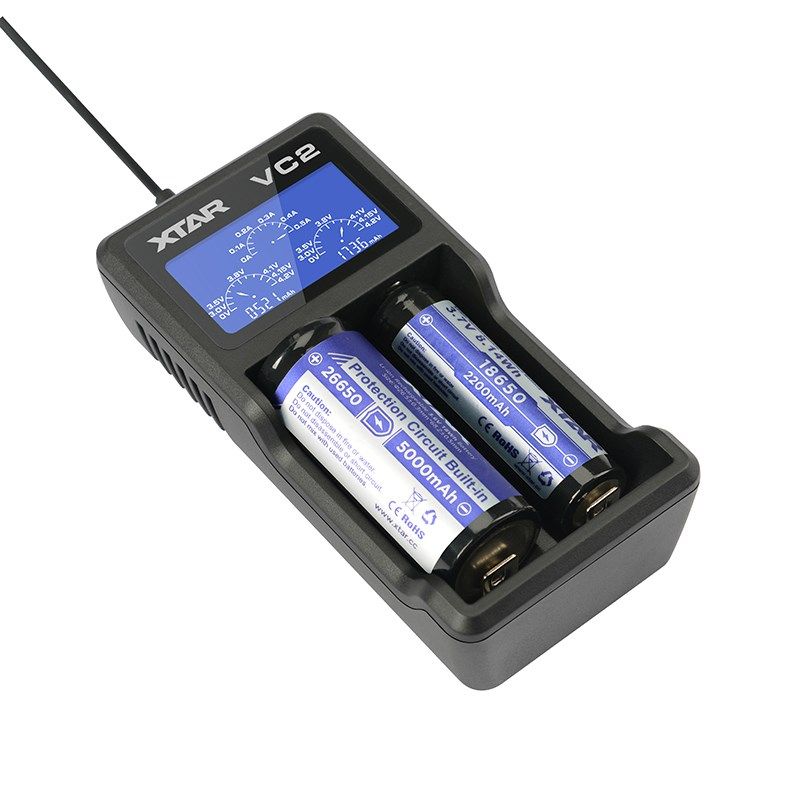 XTAR CHARGER FOR CYLINDRICAL LI-ION VC2 BATTERIES Baterie, akumulatorki i ładowarki/Ładowarki akumulatorowe (bez akumulatorków) Your Sports Performance