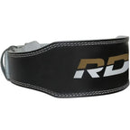 4" GOLD LEATHER BODYBUILDING BELT FOR EXERCISES - RDX S RDX - Pozostałe Your Sports Performance