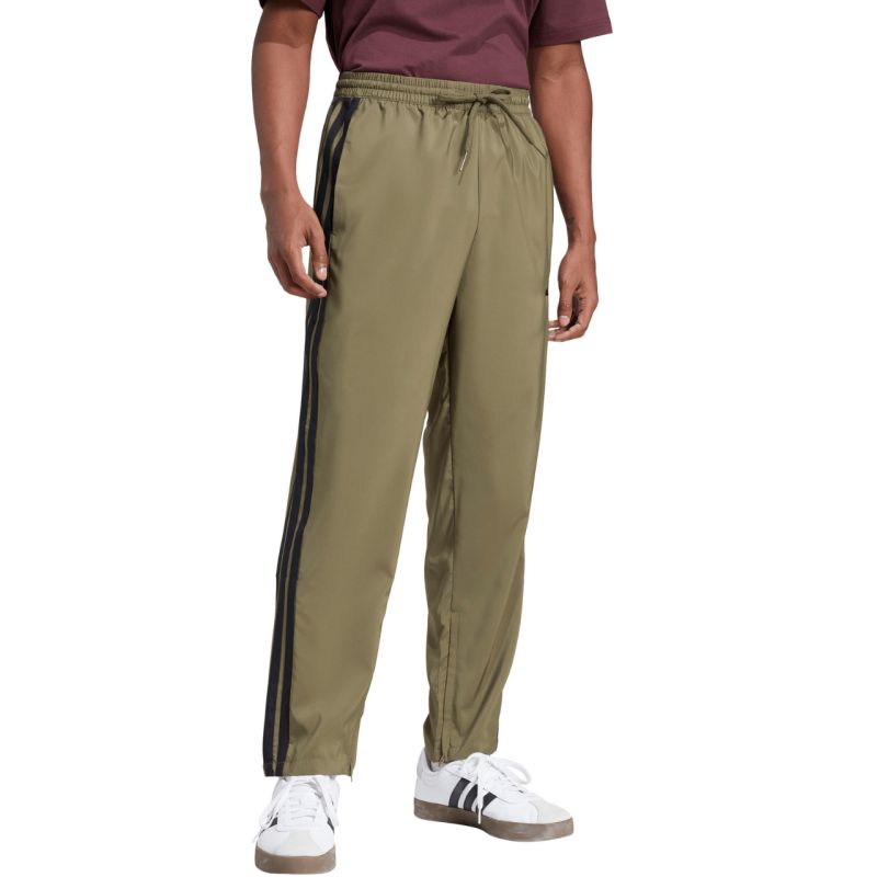 Men's adidas Essentials 3-Stripes Stanford Open Hem Pants Olive JE6401