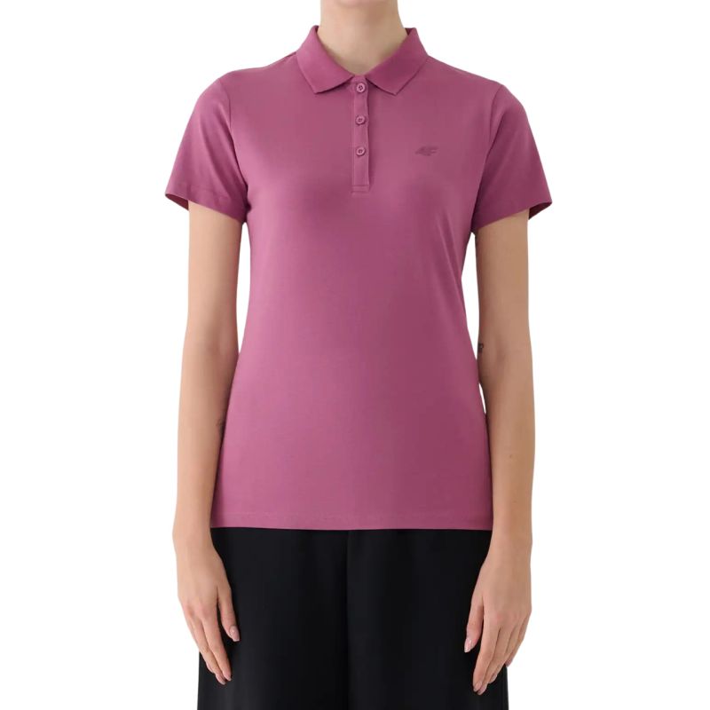 Women's polo shirt 4F F554 burgundy 4FWAW25TPTSF554 60S In preparation Your Sports Performance
