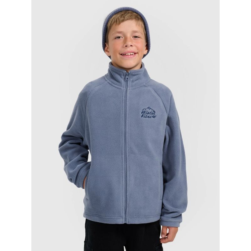 Regular fleece with stand-up collar for boys 4F 4FJRAW25TFLEM490-32S *Kategoria tymczasowa Your Sports Performance